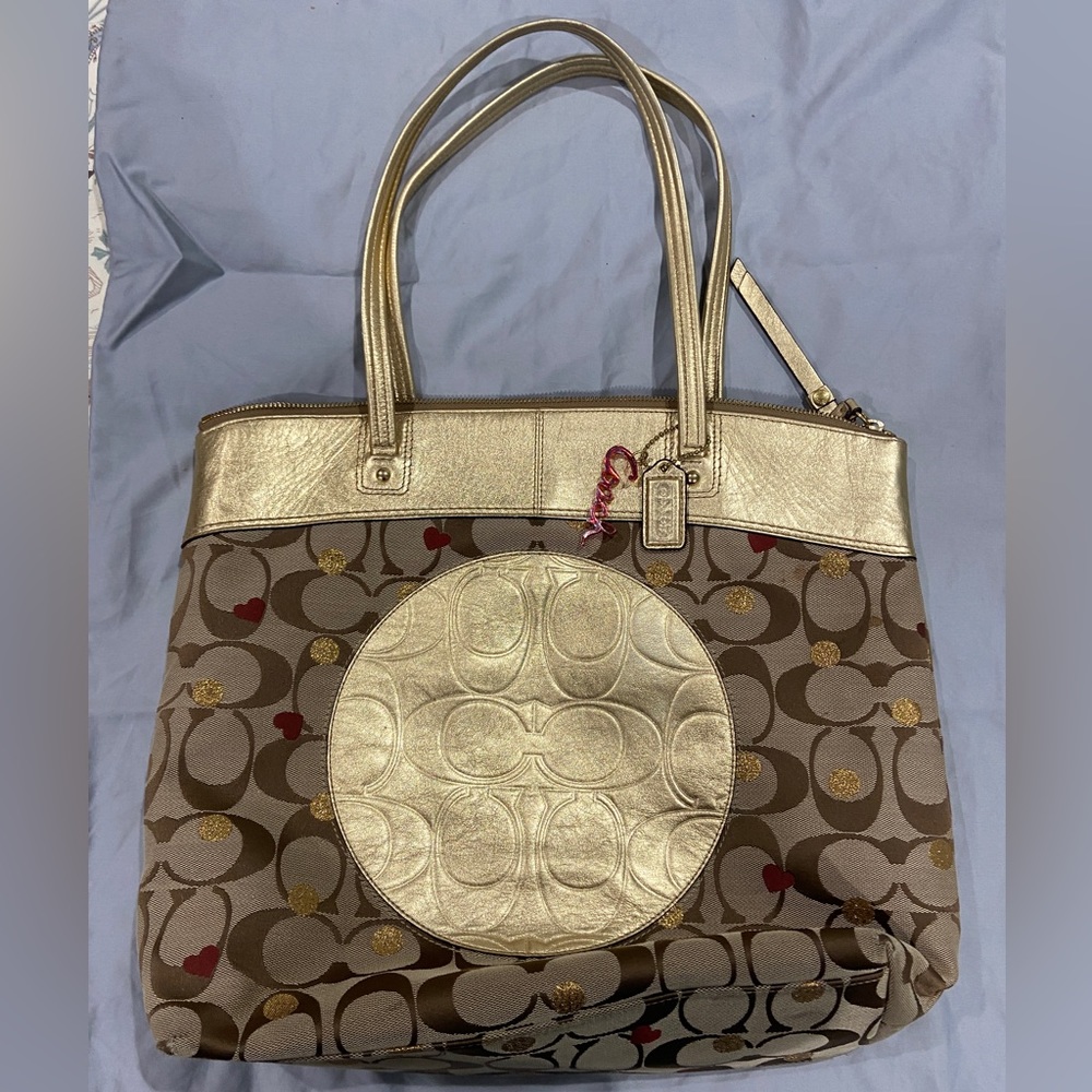 Coach woven handbag